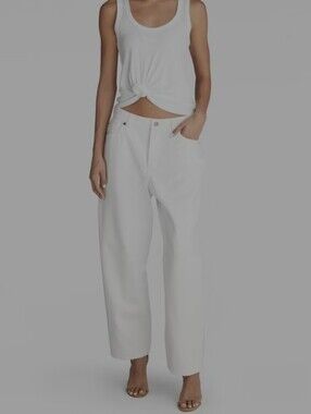 KBB by KAHLANA White Mid-Rise Vintage Straight Leg Jeans